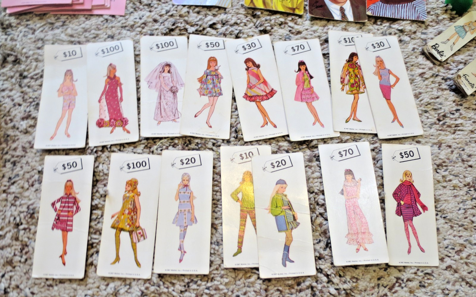 Mattel Barbie World Of Fashion Round The World Molded Board Game 1967