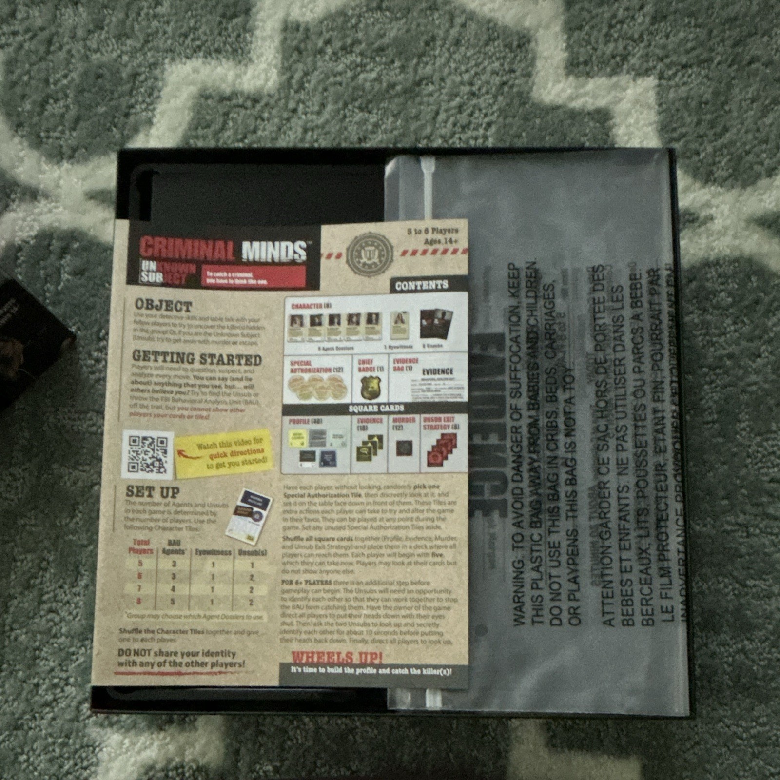 PlayMonster Criminal Minds: Unknown Subject Social Deduction Board Game 5-8 14+