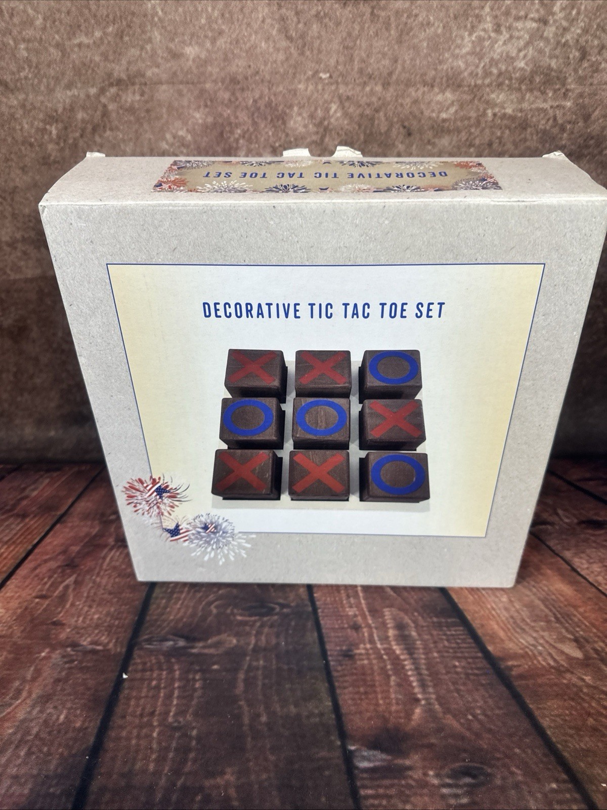 Cracker Barrel 10” Patriotic Wooden Tic Tac Toe Set – Rare Set!