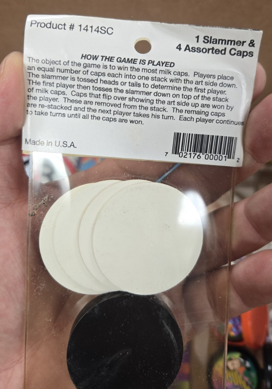 Vintage POG Milk Caps Slammerz Lot 20 Sealed Packs Made in USA 1 Slammer 4 Caps