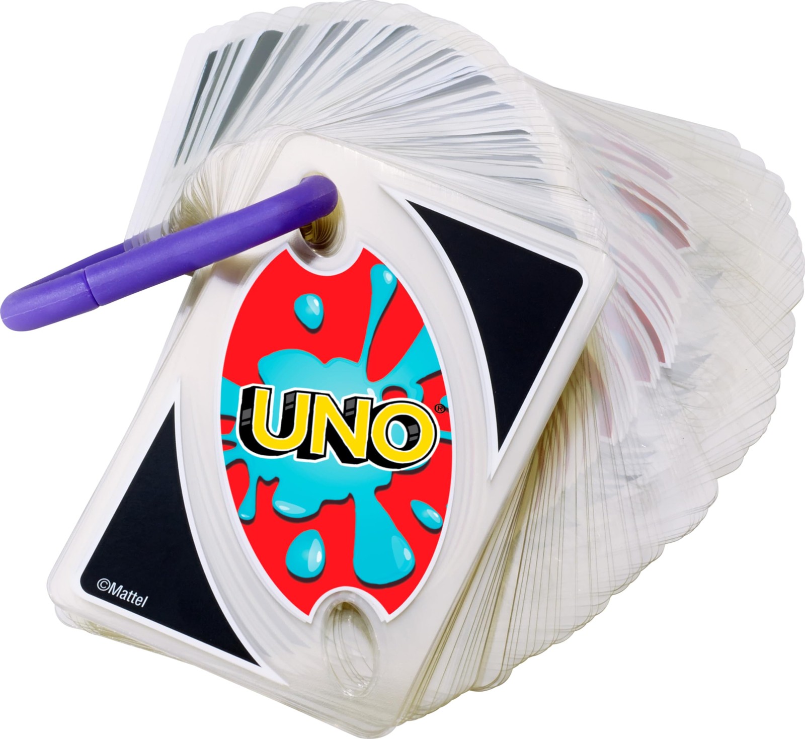 UNO Splash Waterproof Card Game Portable Clip for Travel & Camping Fun