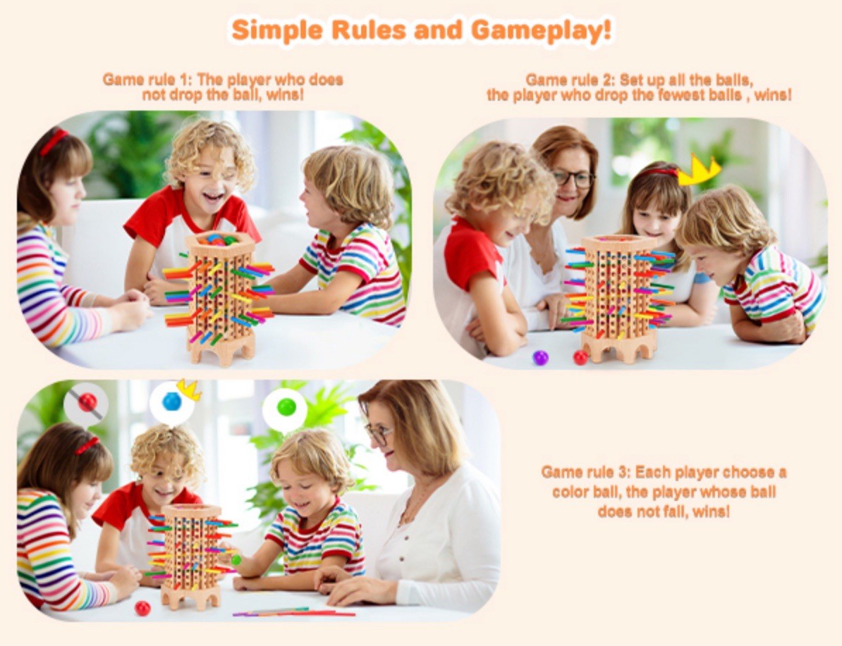 Montessori Game Wooden Board Games for Kids 4-6-8-12, Math Educational Toys 3 5