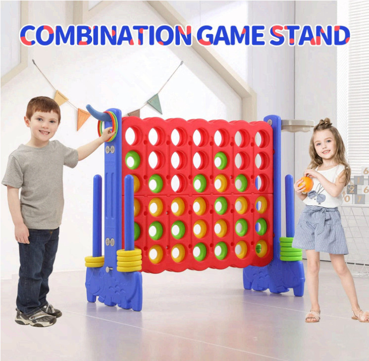 Giant 4-in-a-Row Game, 3-in-1 Jumbo Yard Game with Carry Bag