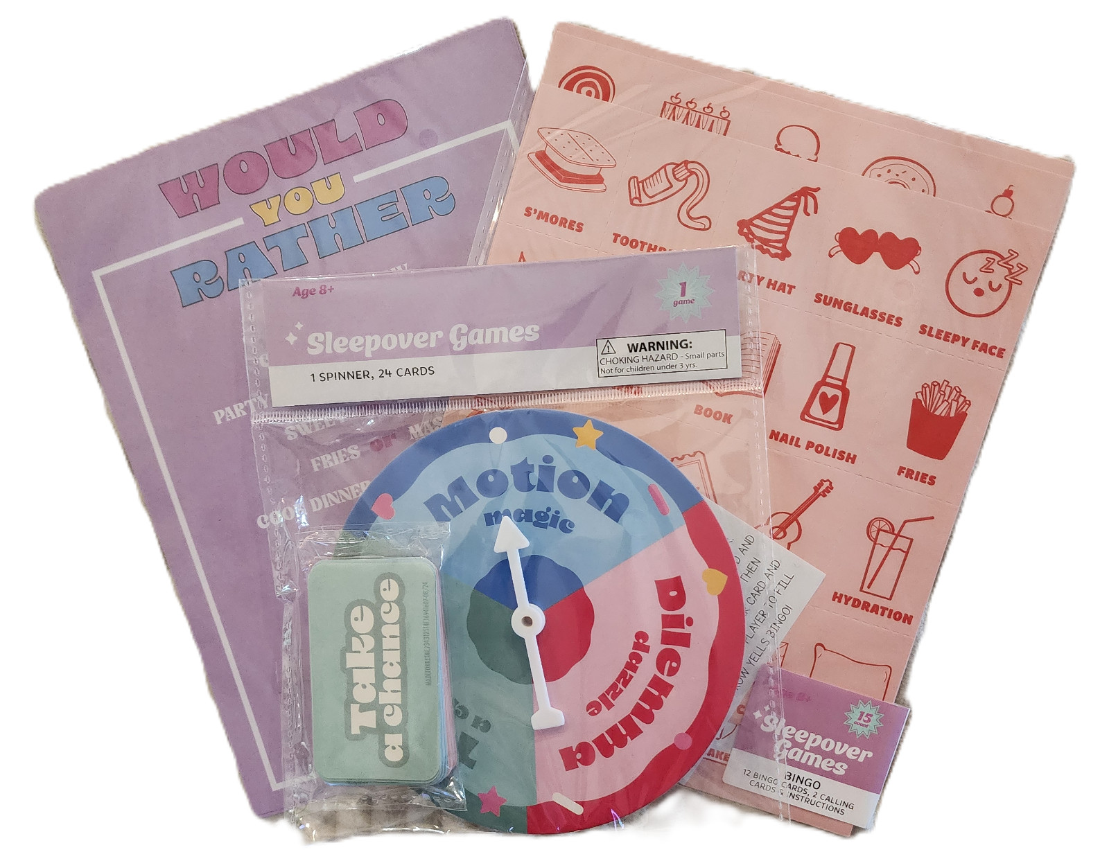 SLEEPOVER PARTY GAME PACK – 3 GAMES INCLUDED – AGES 8 & UP