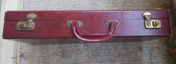 Vintage LOWE Mah Jong Red Storage Case ONLY w/ Key & Tile Holders