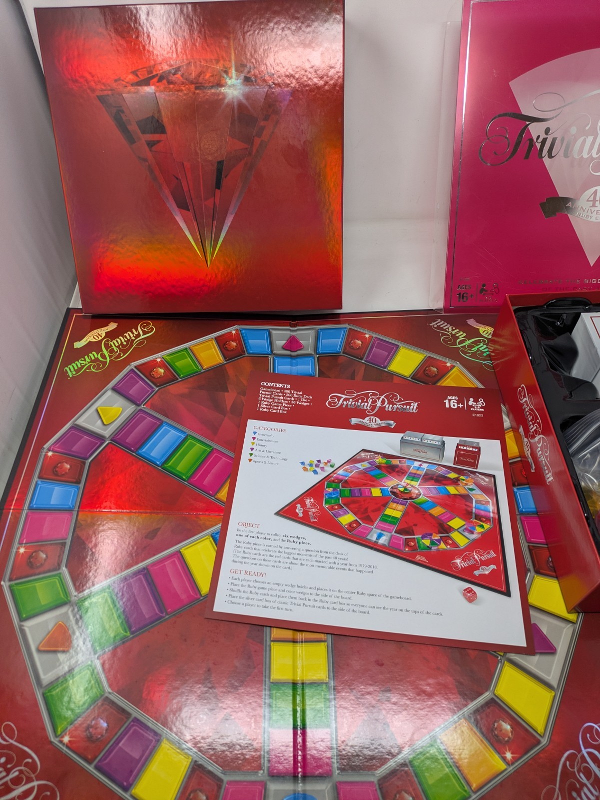 Hasbro Trivial Pursuit 40th Anniversary Ruby Edition Board Game 100% Complete!