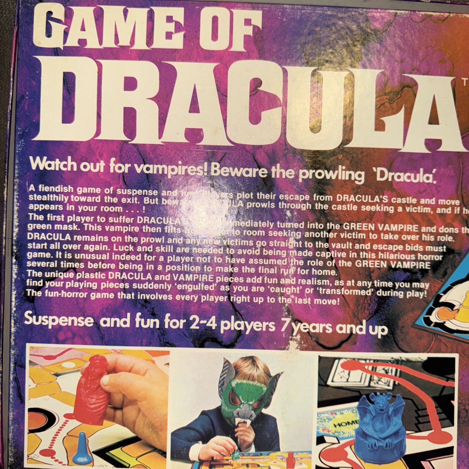 1978 Waddingtons House of Games Dracula Board Game Complete w/Instructions, Mask