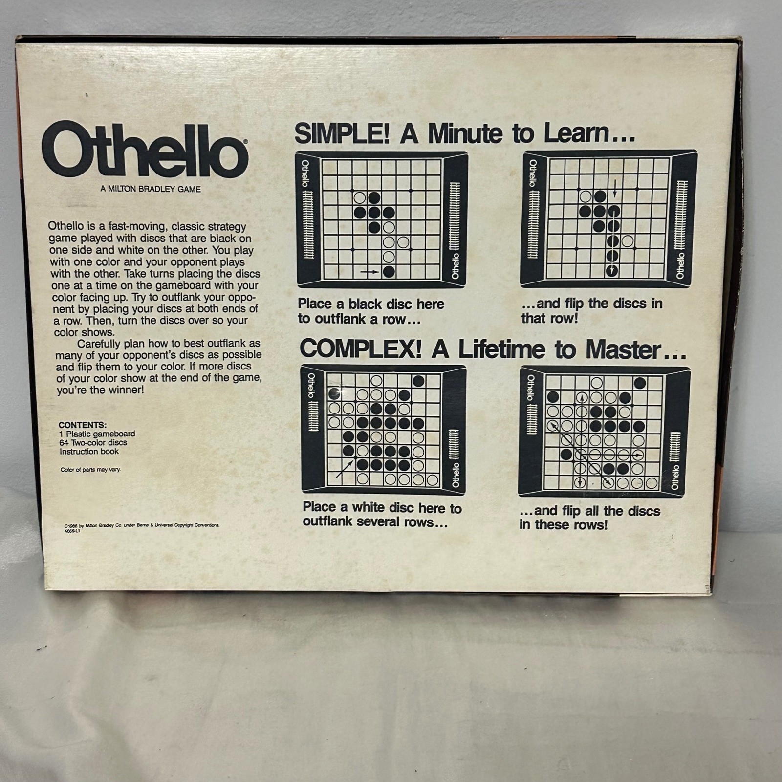Milton Bradley Othello Strategy Game Green Excellent 1986Vintage Chips Sealed