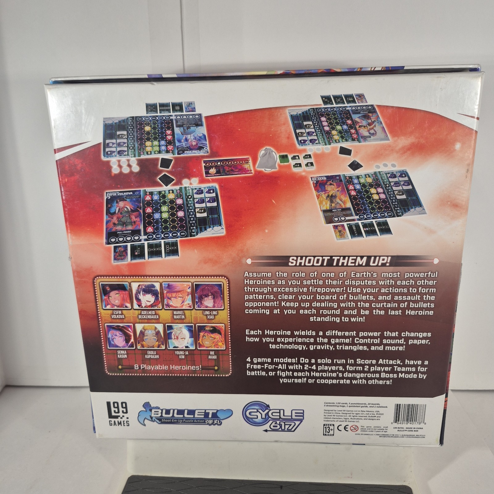 Bullet Heart Board Game Level 99 Games Open Box Complete