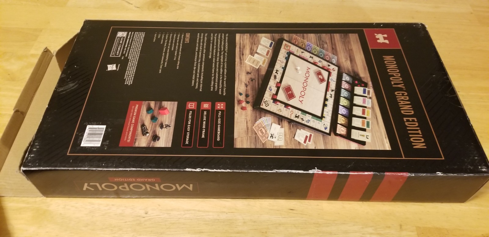 Monopoly Grand Edition Deluxe Folding Wood Frame WS Game Company 2021