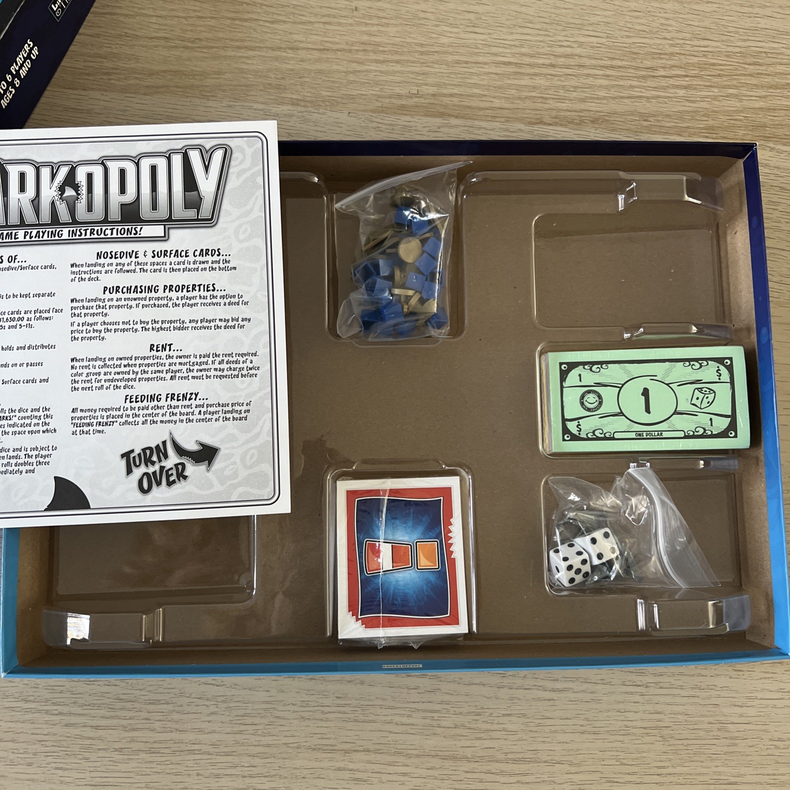 Sharkopoly Board Game Complete Shark Themed Monopoly Style Family Game