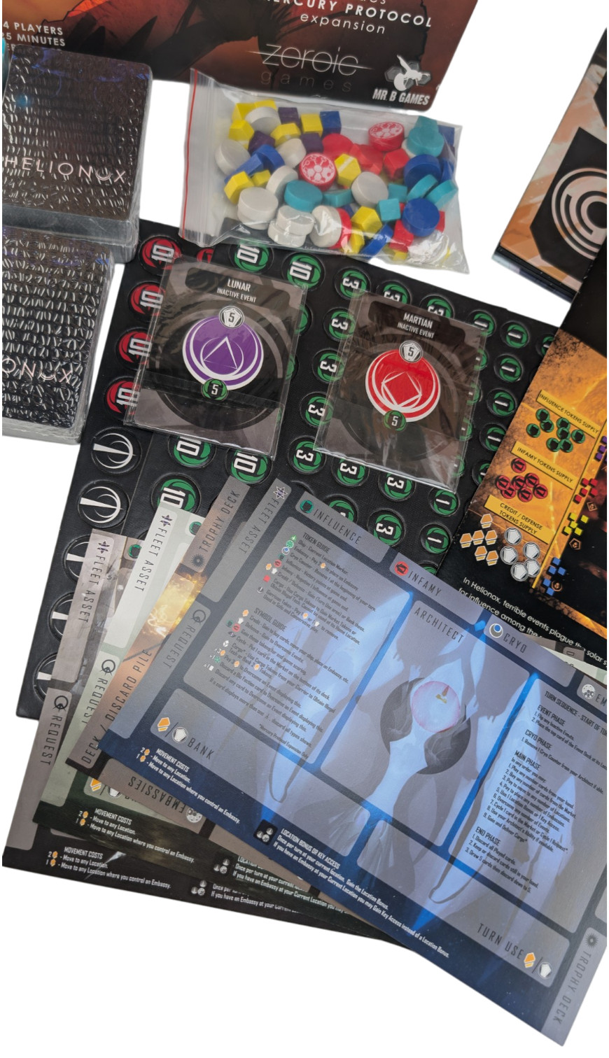 Helionox Deluxe Edition Board Game, Mr B Games, Last Sunset, Mercury Protocol