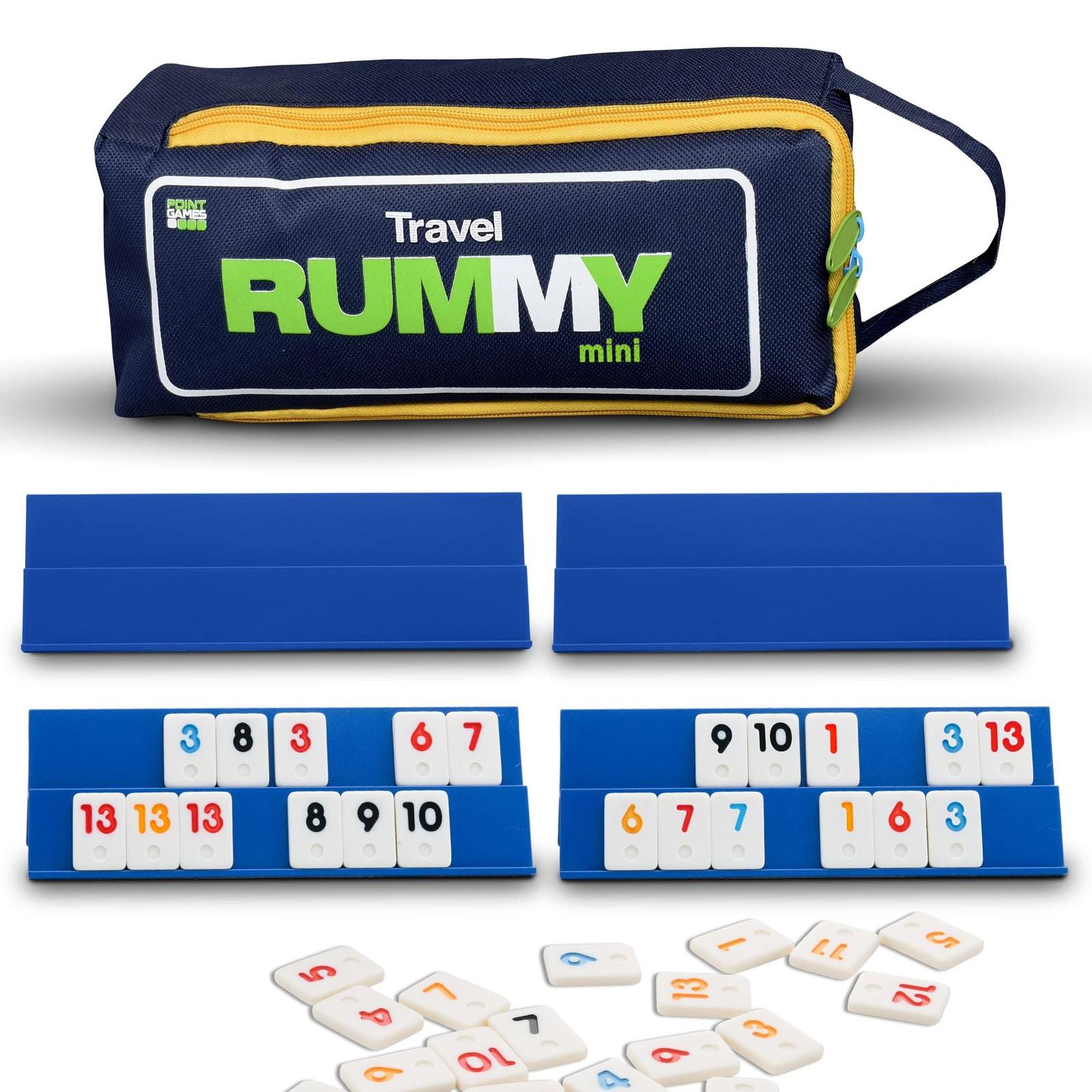 Point Games Classic Mini Rummy Game Set with 4 Exclusive One Size,