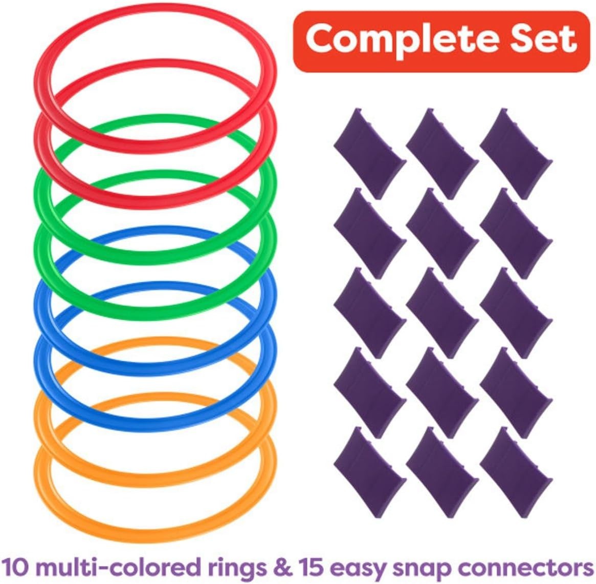 Educational Hopscotch Rings Game – 10 Rings & Connectors for Active Kids, Age 3+