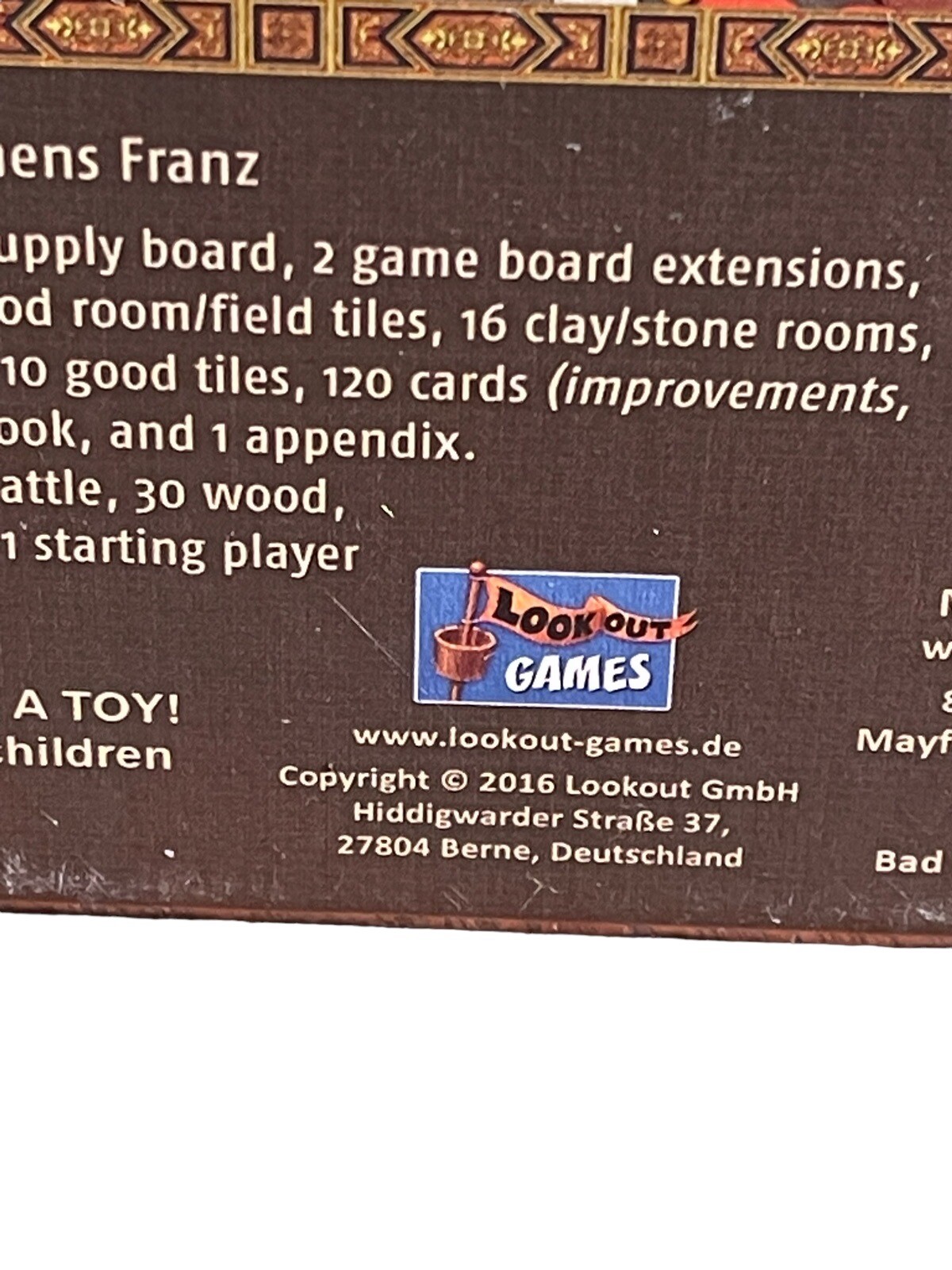 Agricola Uwe Rosenberg Board Game Mayfair 3515 Edition New Sealed