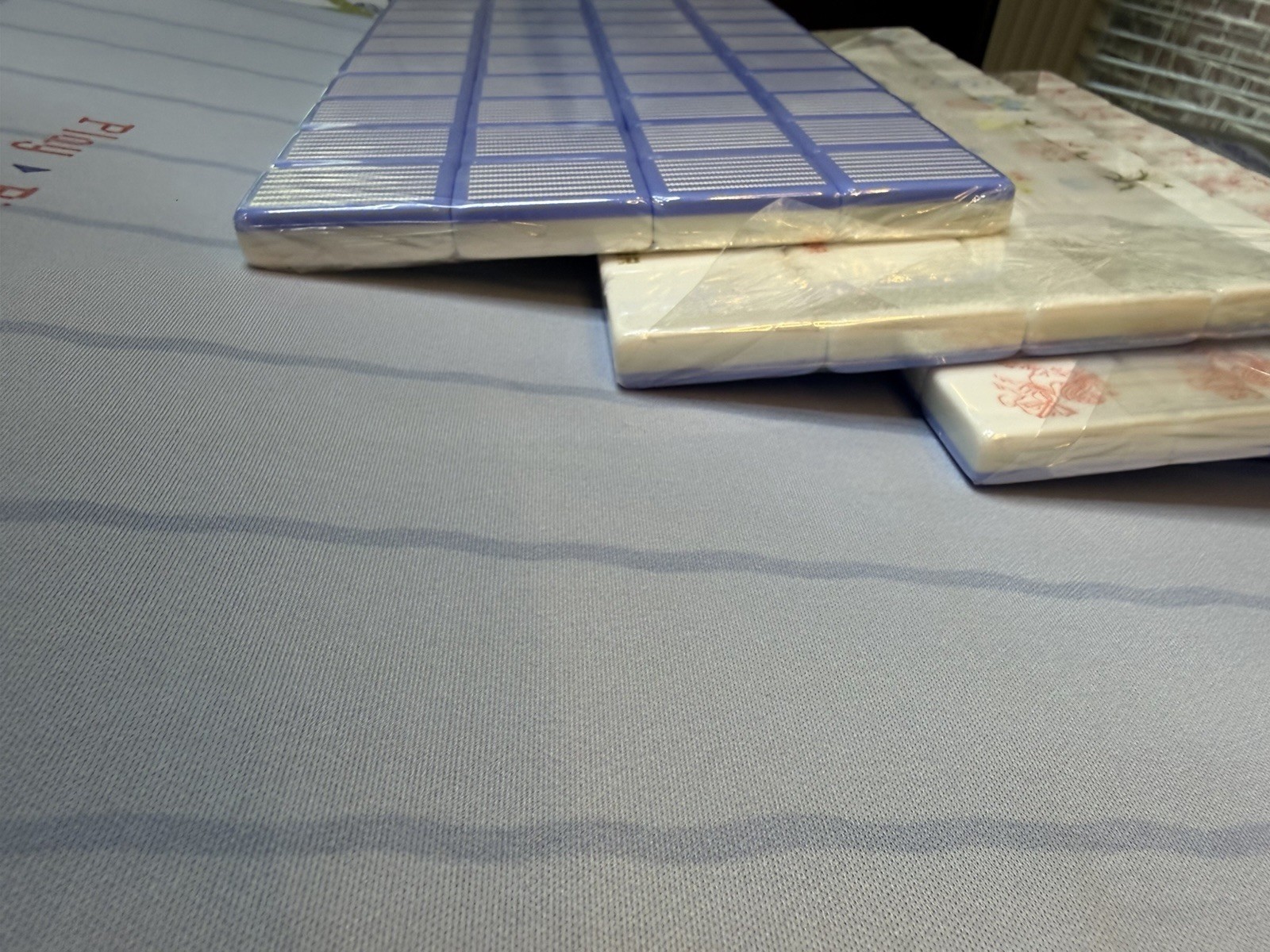 Designer Inspired American Mahjong Set | White Acrylic Tiles + Matching Mat