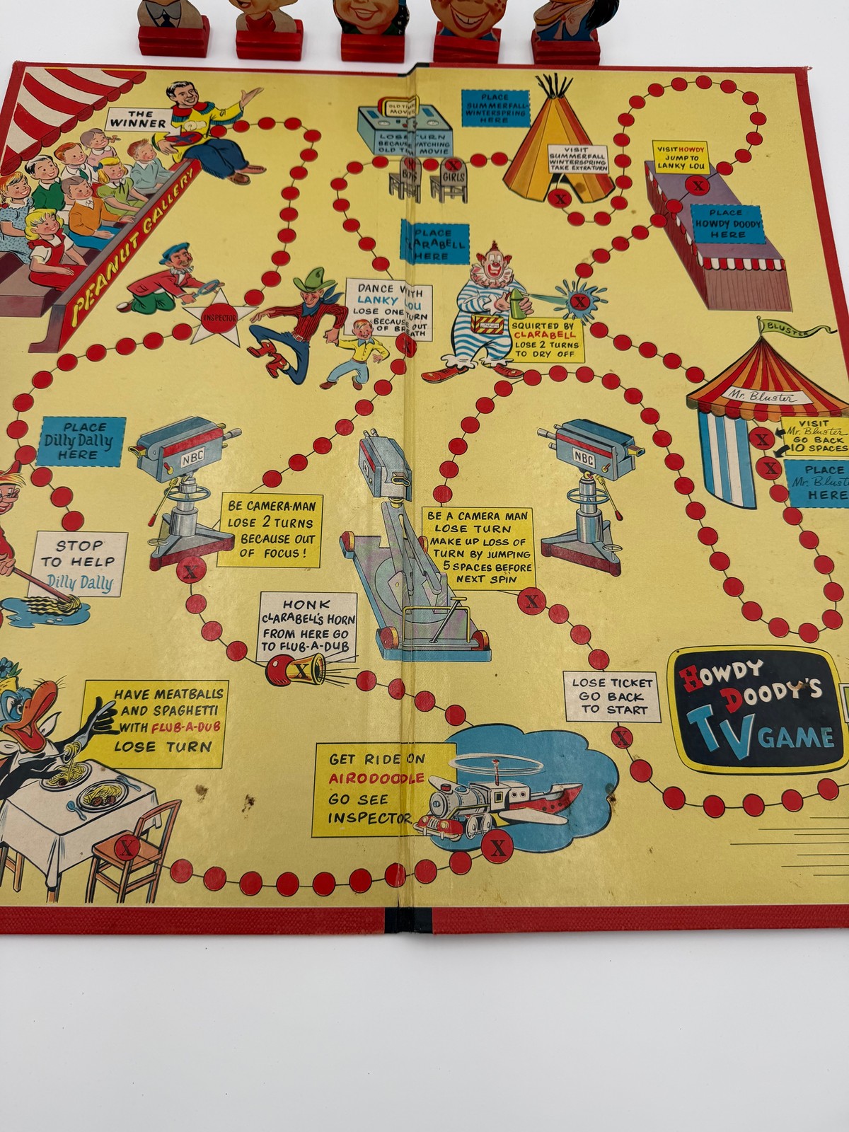 VINTAGE MILTON BRADLEY HOWDY DOODY’S TV GAME 1950S KIDS BOARD GAME PIECES