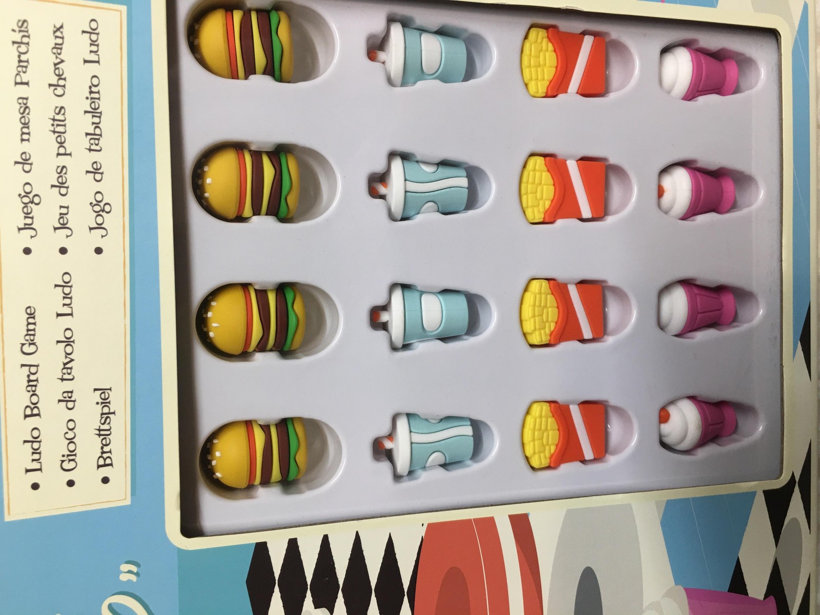Ludo’s Diner Board Game Retro Food Theme Burgers Fries Shakes Complete Set New