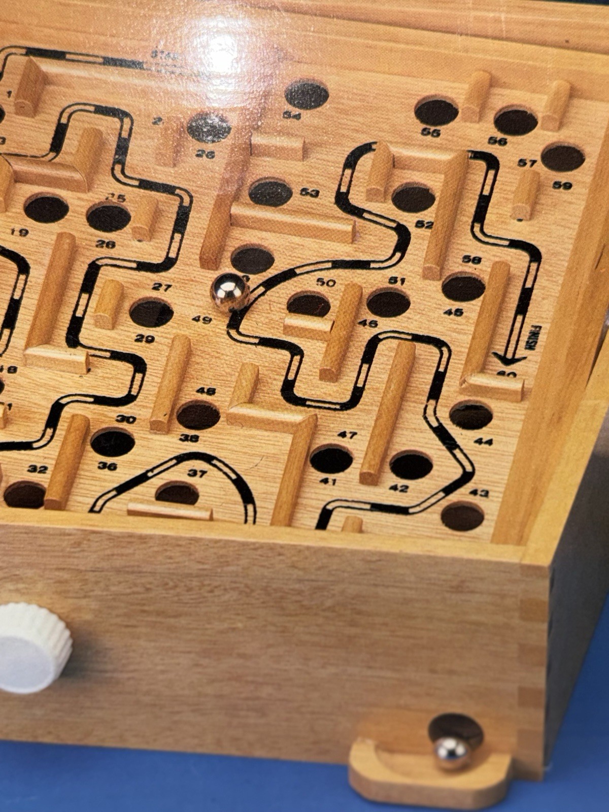 Vtg Labyrinth Premier Edition All Wood Solitaire Game Of Skill * No Balls*