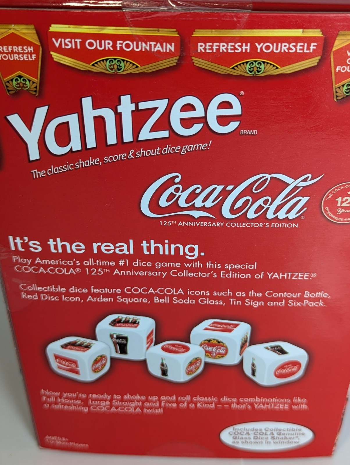 New Yahtzee Coca Cola 125th Anniversary Collector’s Edition Game Soda Sealed
