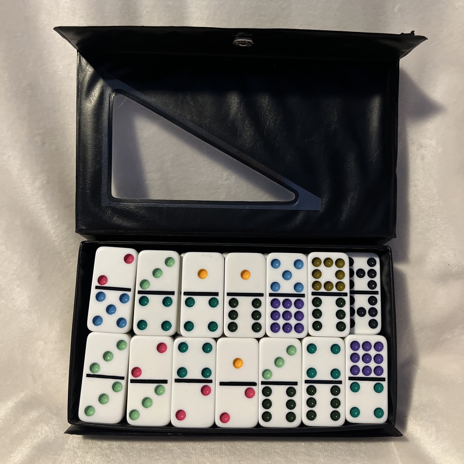 Excalibur Double 9 Professional Dominoes Set 55 Domino Tiles Hand Painted Travel
