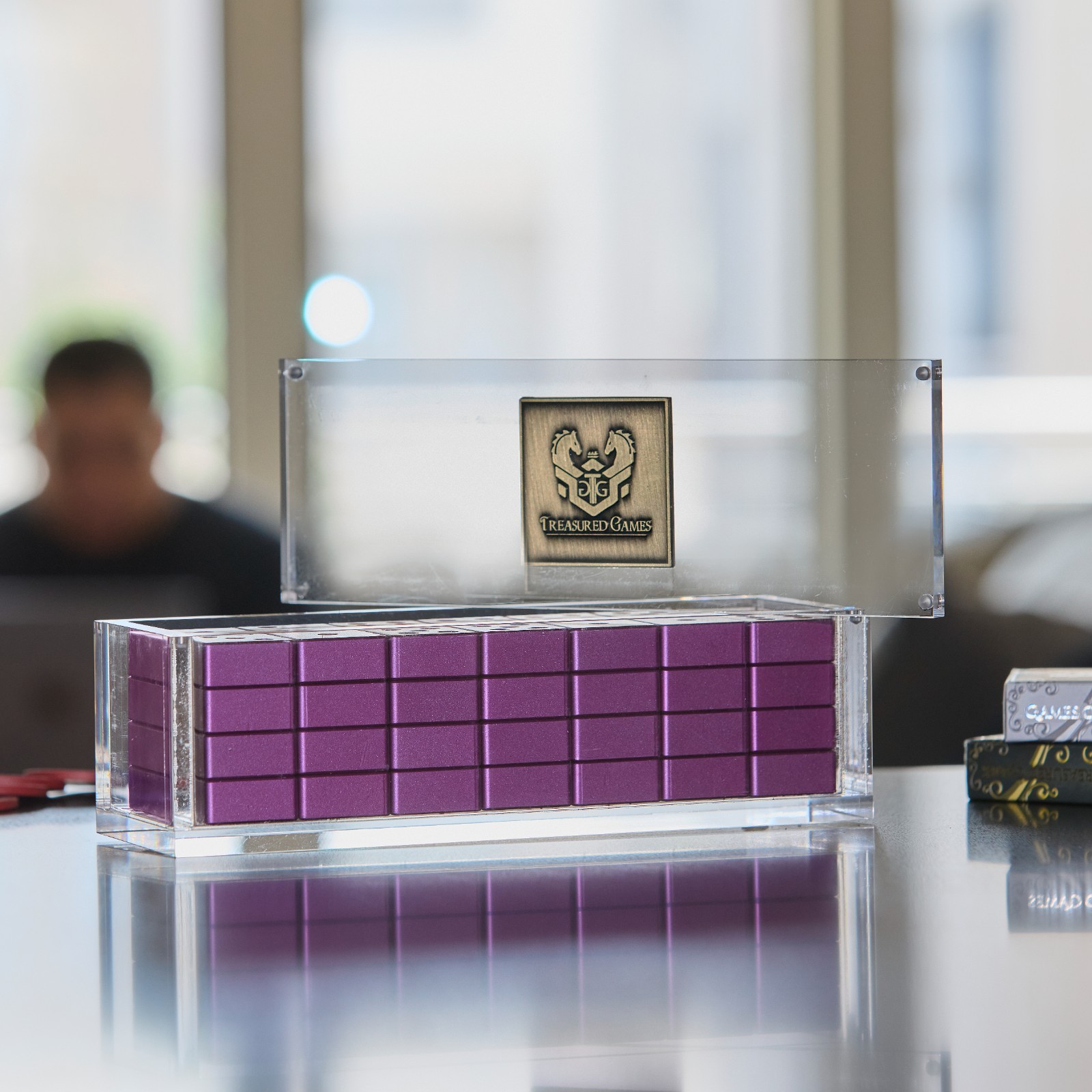Aluminum Double Six Dominoes Set – Purple