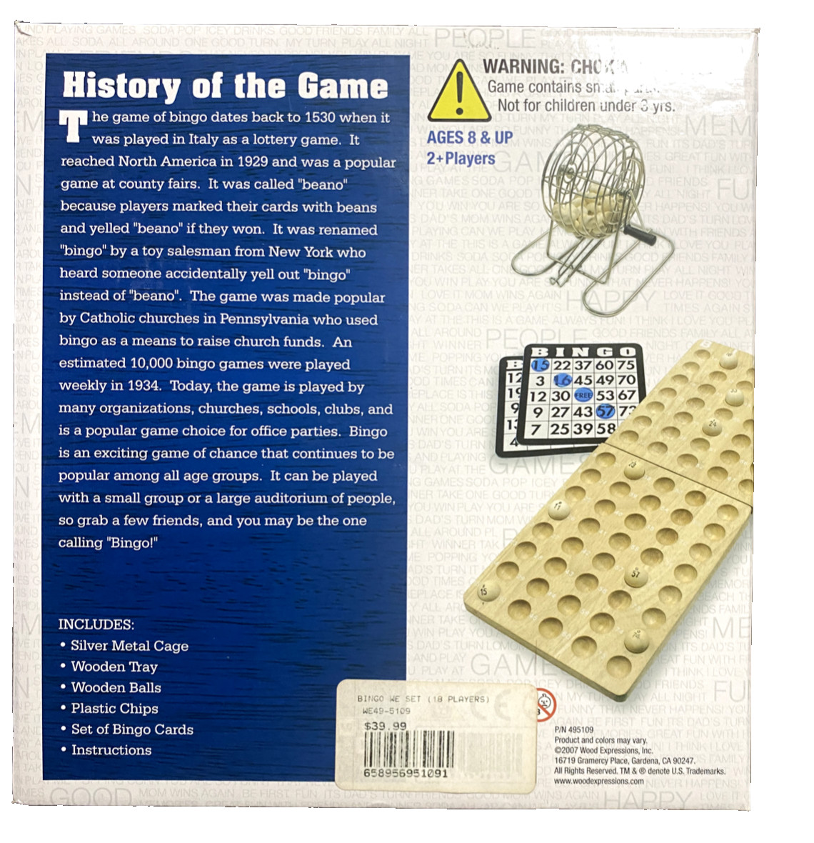 WE Games Retro Bingo Game Set with Metal Rotary Cage, Deluxe Wooden Master