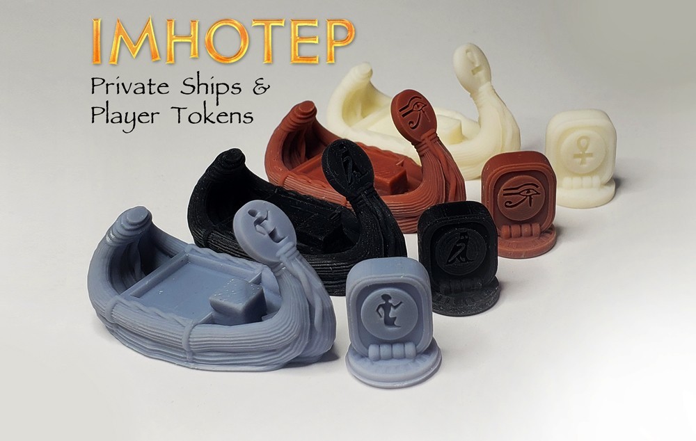 Imhotep: Builder of Egypt Player Tokens 6pcs | Multi-colored 3d Printed Pieces