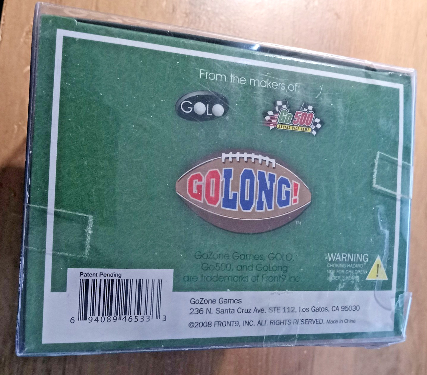 Go Long! Football Dice Game Travel Edition GoZone 100% Complete 2008 Damage Box