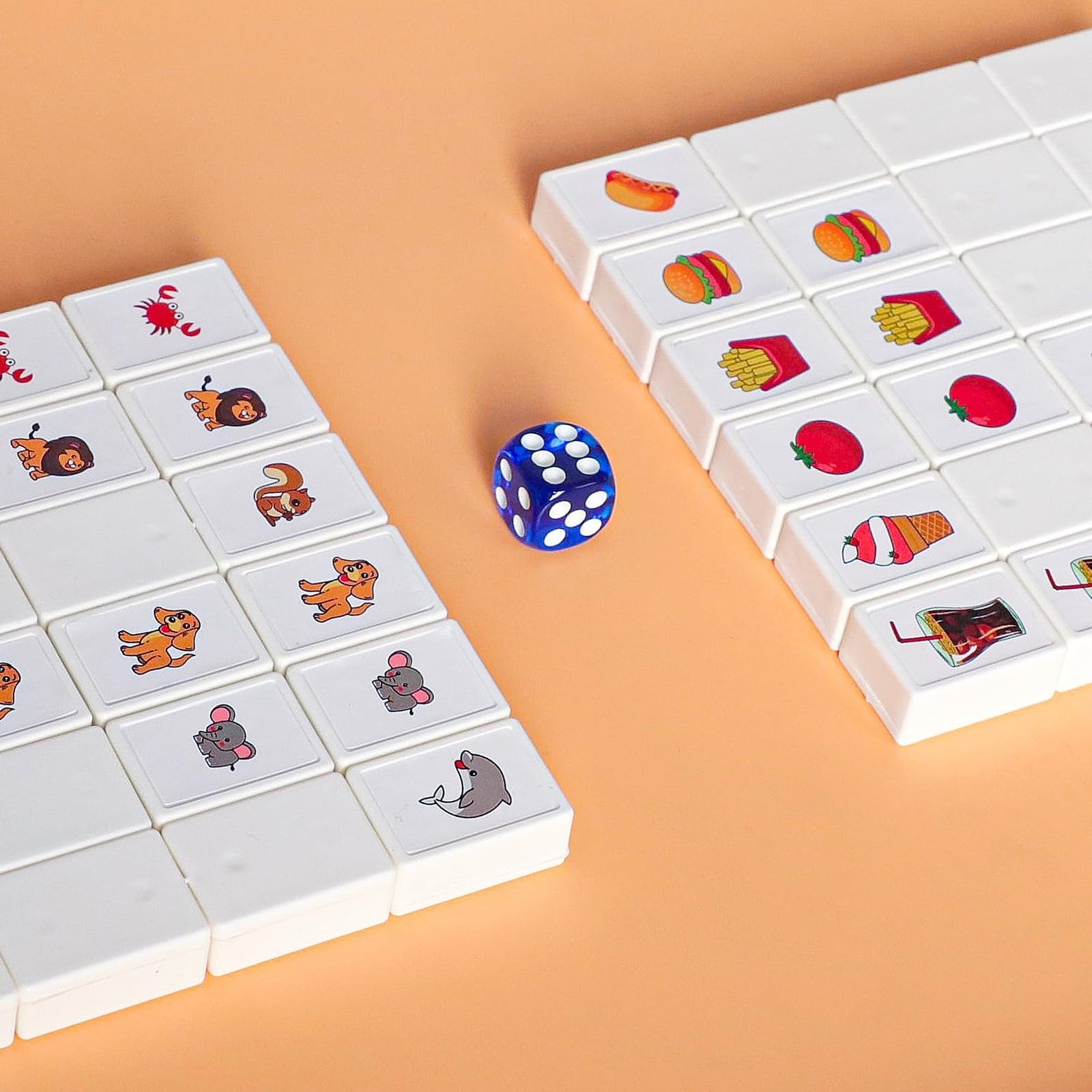 GRACIAS Mahjong Block Set, 50 Plastic Tiles (1.18”) with DIY Stickers, Por