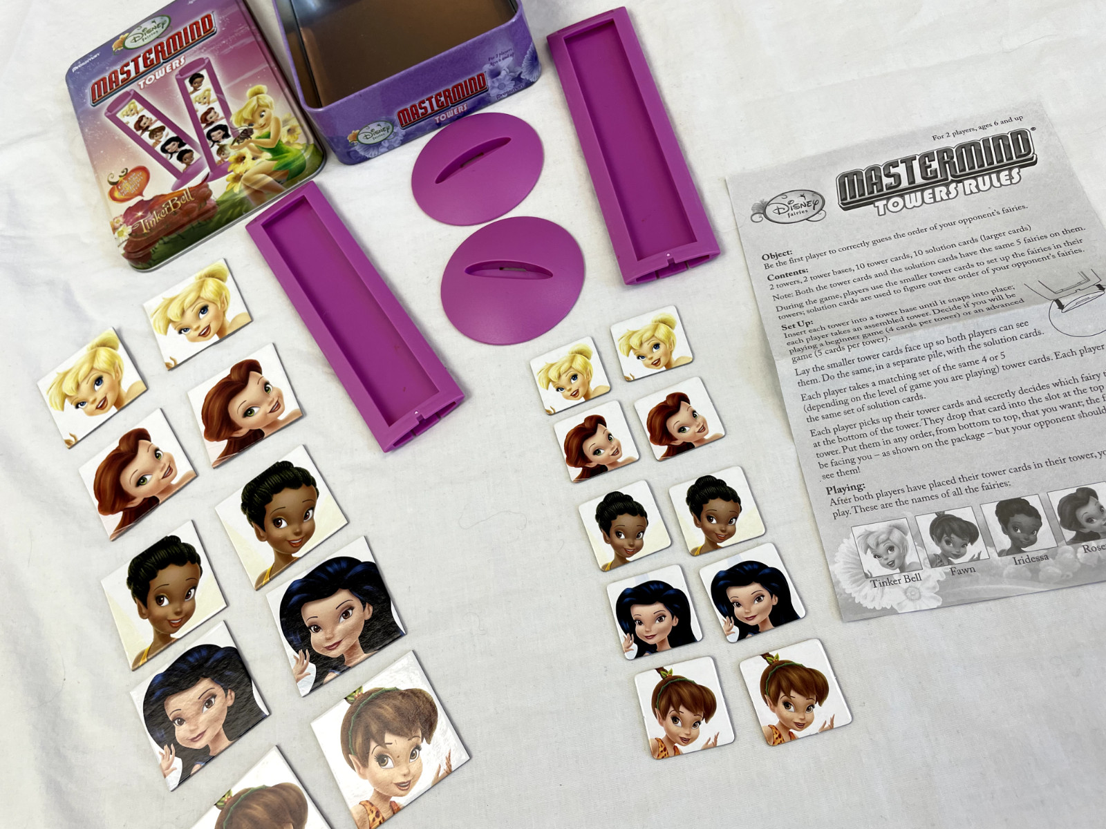 Disney Fairies MASTERMIND TOWERS Game TINKERBELL 2 PLAYERS AGES 6+