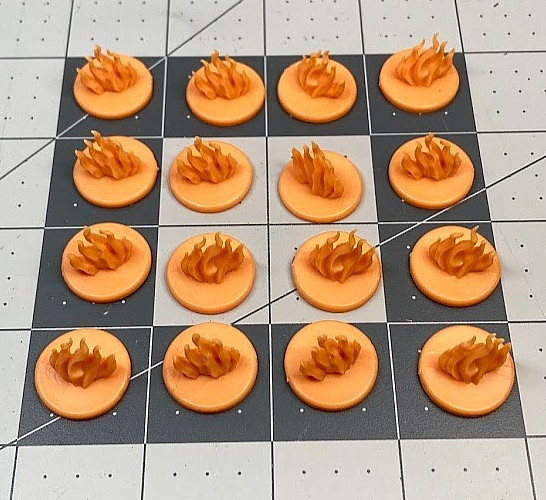 CMON Hate 16x ORANGE FLAME TOKEN lot from boardgame set unopened BB26