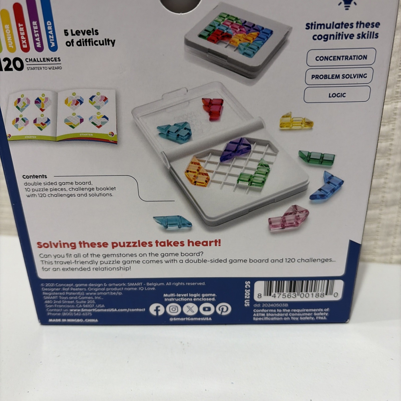 IQ Love Travel Puzzle Game 120 Challenges Brain Teaser Ages 7+