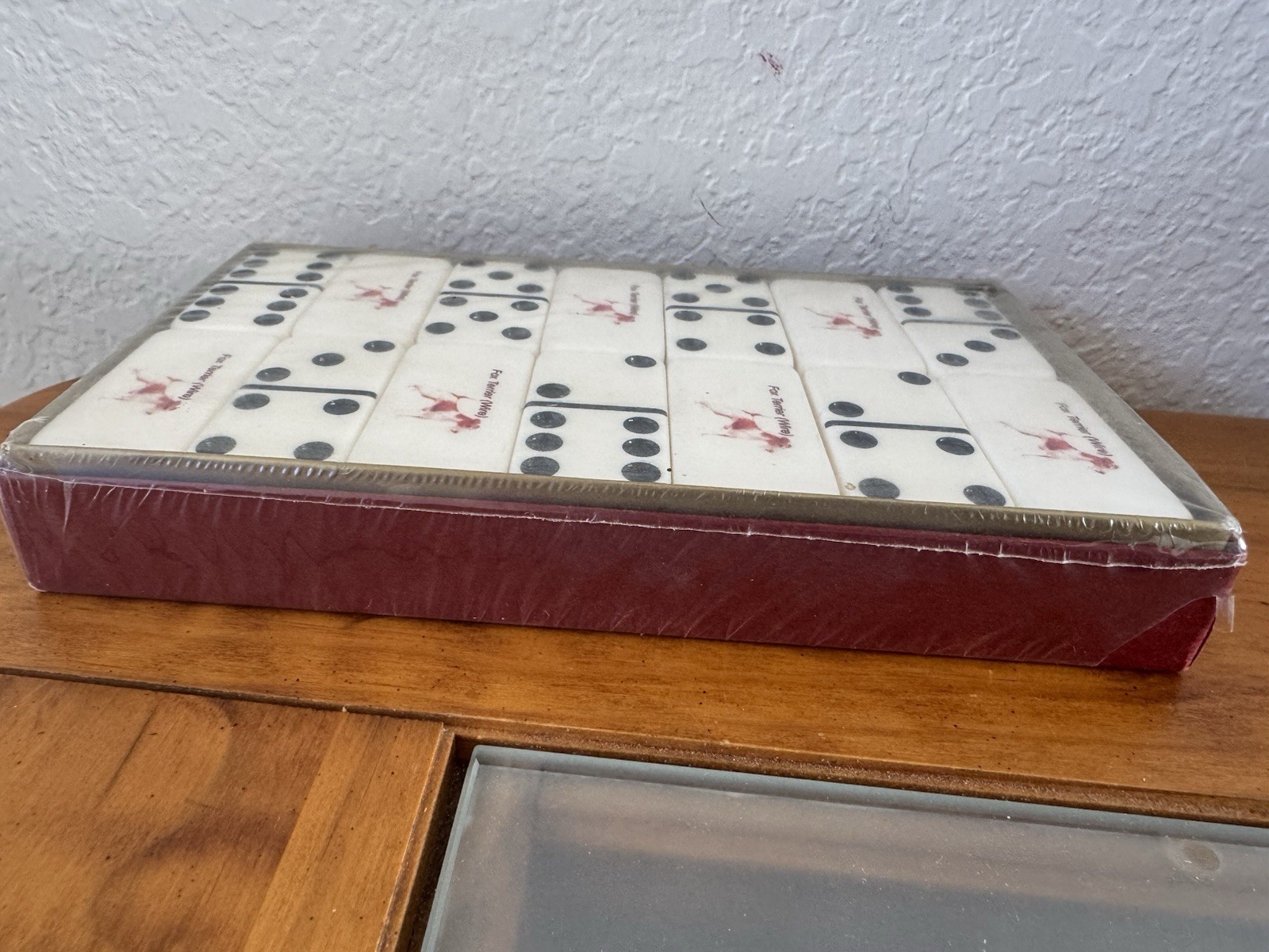 RARE EXTRA THICK PROFESSIONAL MARBLELIKE DOMINOES PUREMCO WHITE FOX TERRIER DOG
