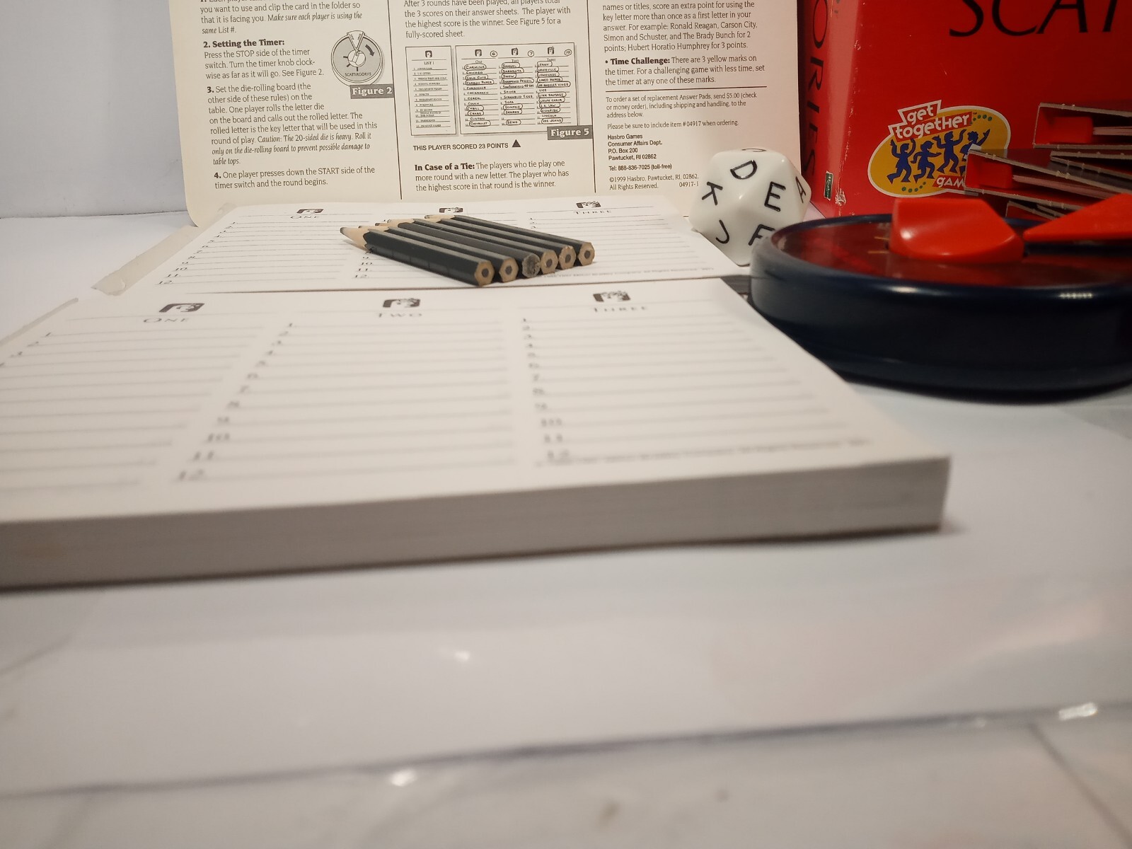 The Game Of Scattergories (1999, Hasbro) Complete