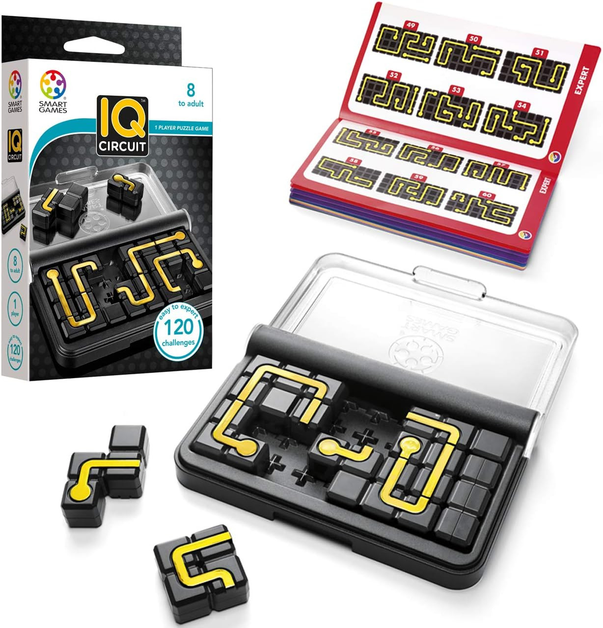 IQ Circuit Portable Game with 120 Challenges for Ages 8-Adult