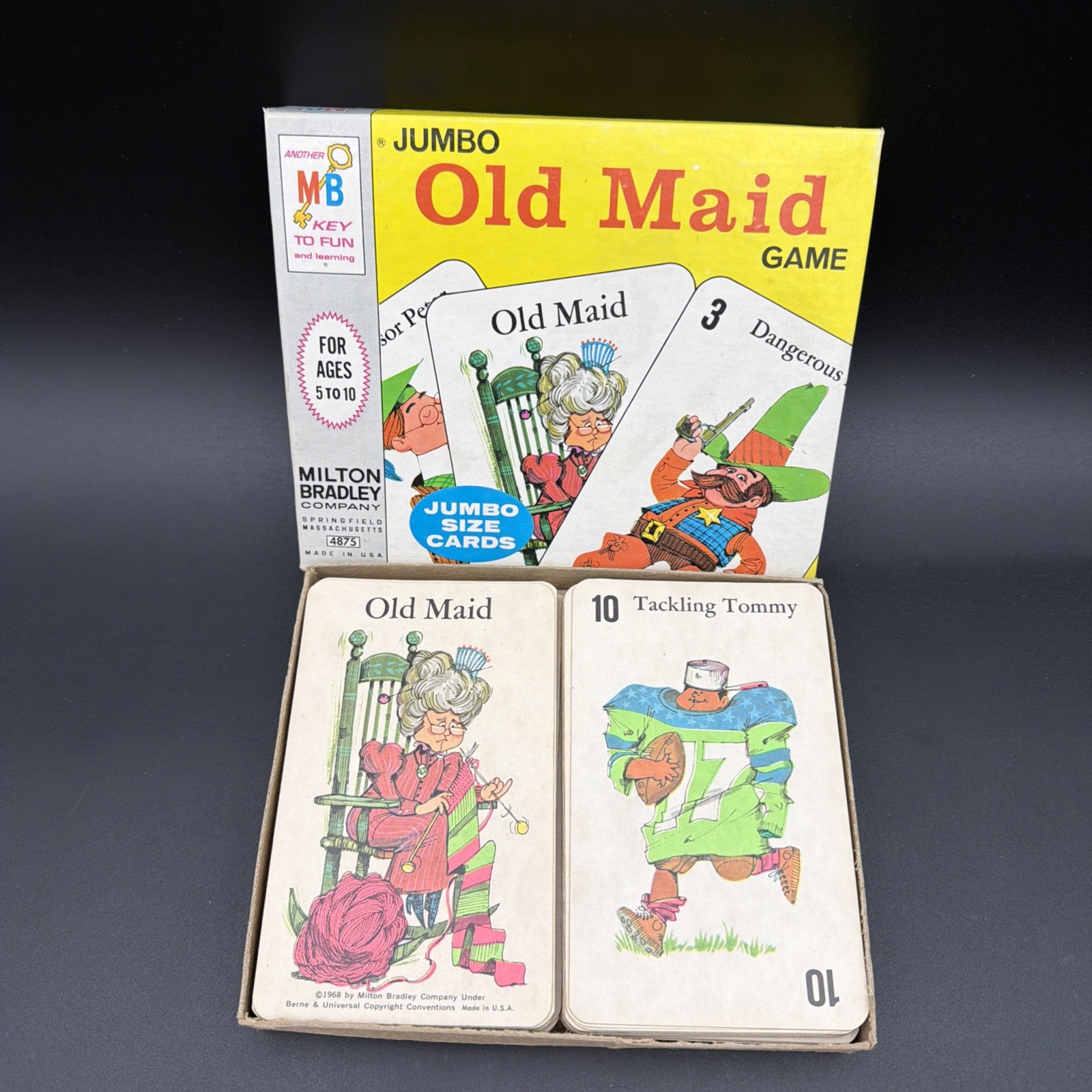 VINTAGE 1968 MILTON BRADLEY OLD MAID JUMBO CARD GAME COMPLETE AGES 5-10