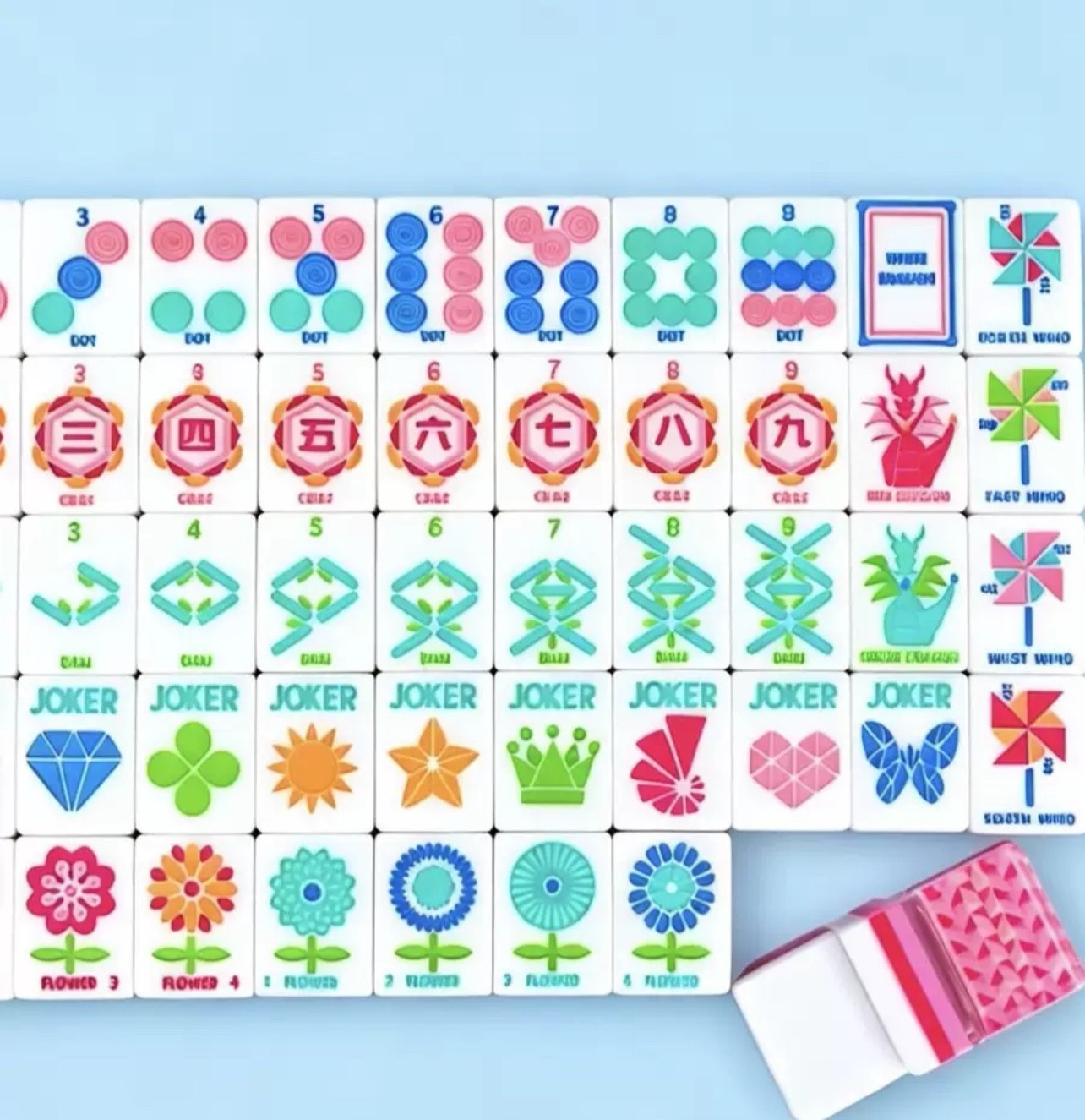 New high-end Pink flowers color American Mahjong Tiles set ,160 tiles+ Bag