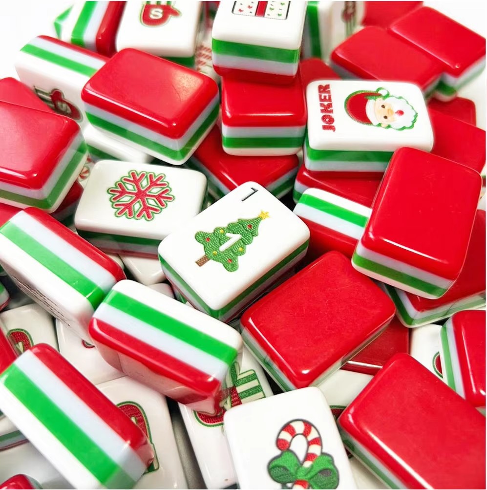 160 Christmas-themed American Mahjong set 4-layer acrylic American Mahjong tiles
