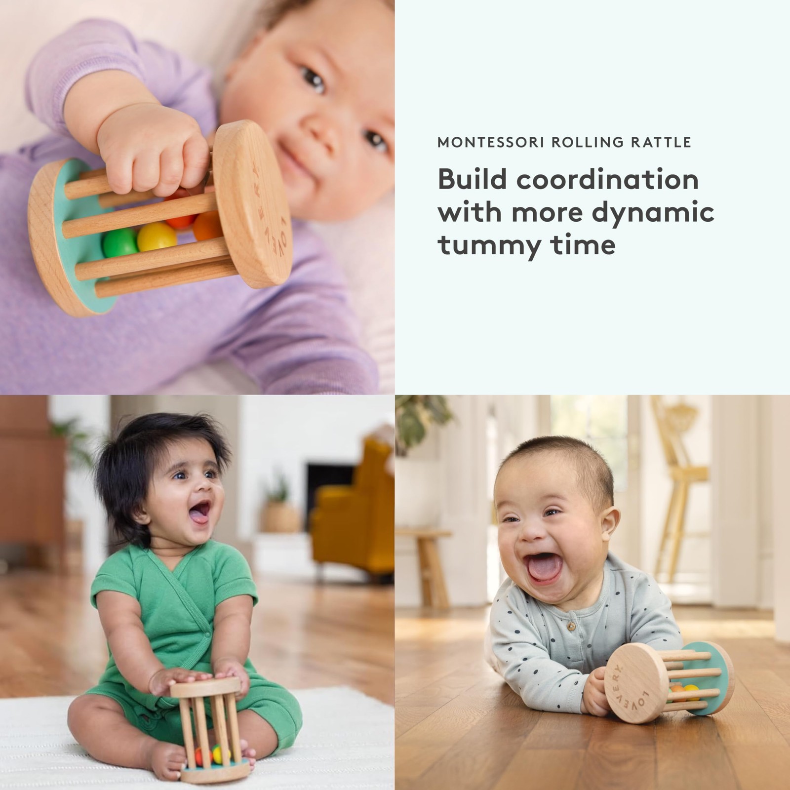 Baby Rattle Montessori Rolling Toy 12 Weeks+ Lovevery Starting infant toddler
