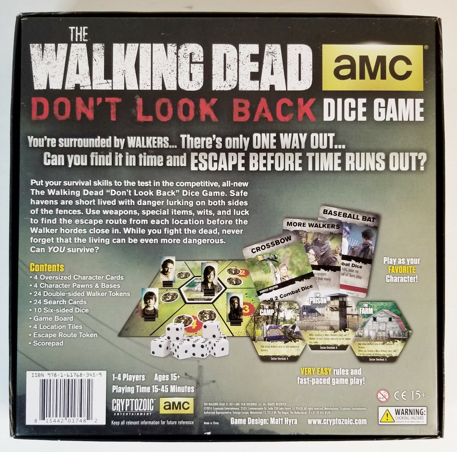 The Walking Dead Don’t Look Back Dice Game New Open Box Cryptozoic 2014