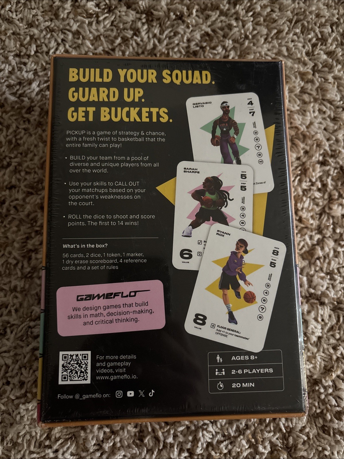 GameFlo PICKUP Basketball Card Game – Strategy & Math, 2-6 Players
