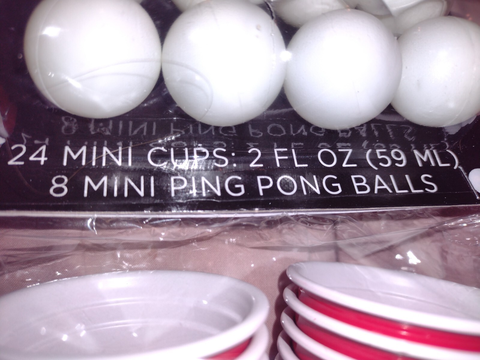 Mini Beer Pong Set- 24 cups & 8 mini balls – Enuf for 2 Games – Frat Party Fun