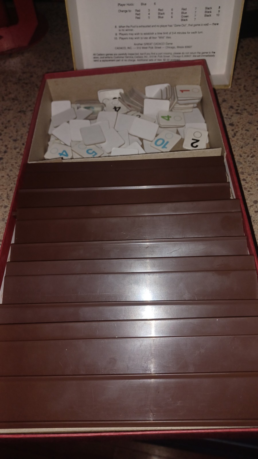 Rumi K 1977 Vintage Tile Game. COMPLETE Rummy Game. Great Condition Box & Game