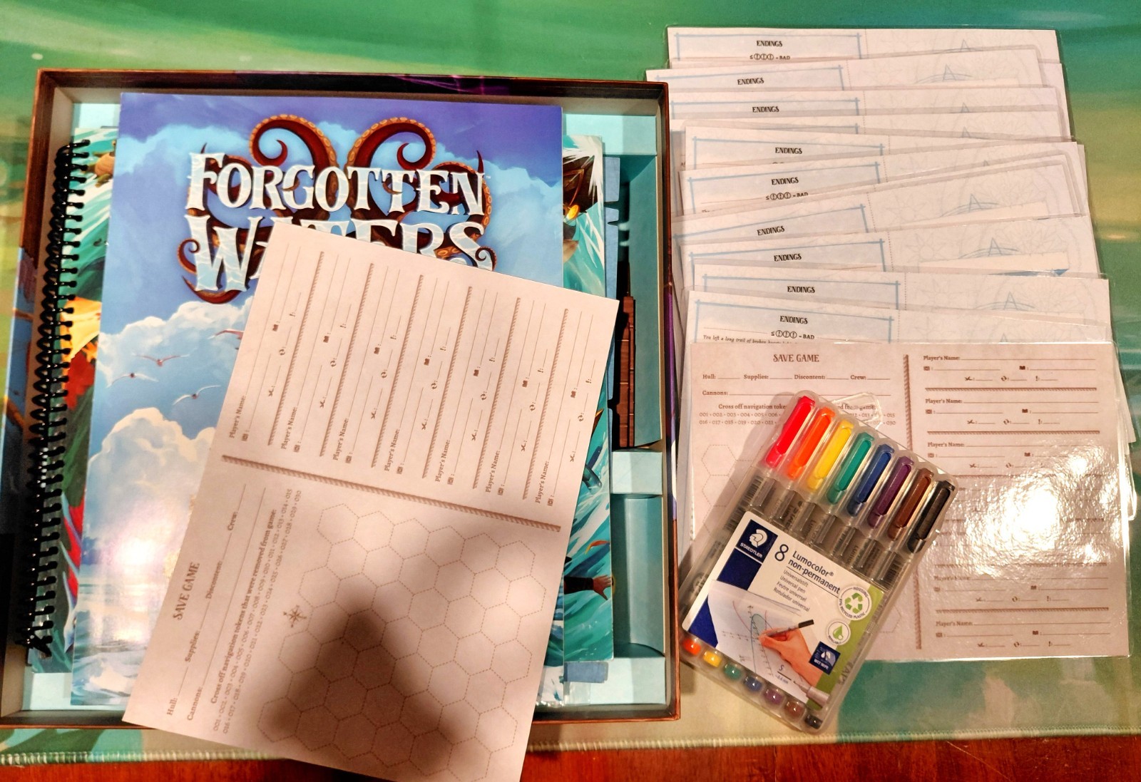 Forgotten Waters Board Game Plaid Hat Pirate Adventure Crossroads (Laminated)