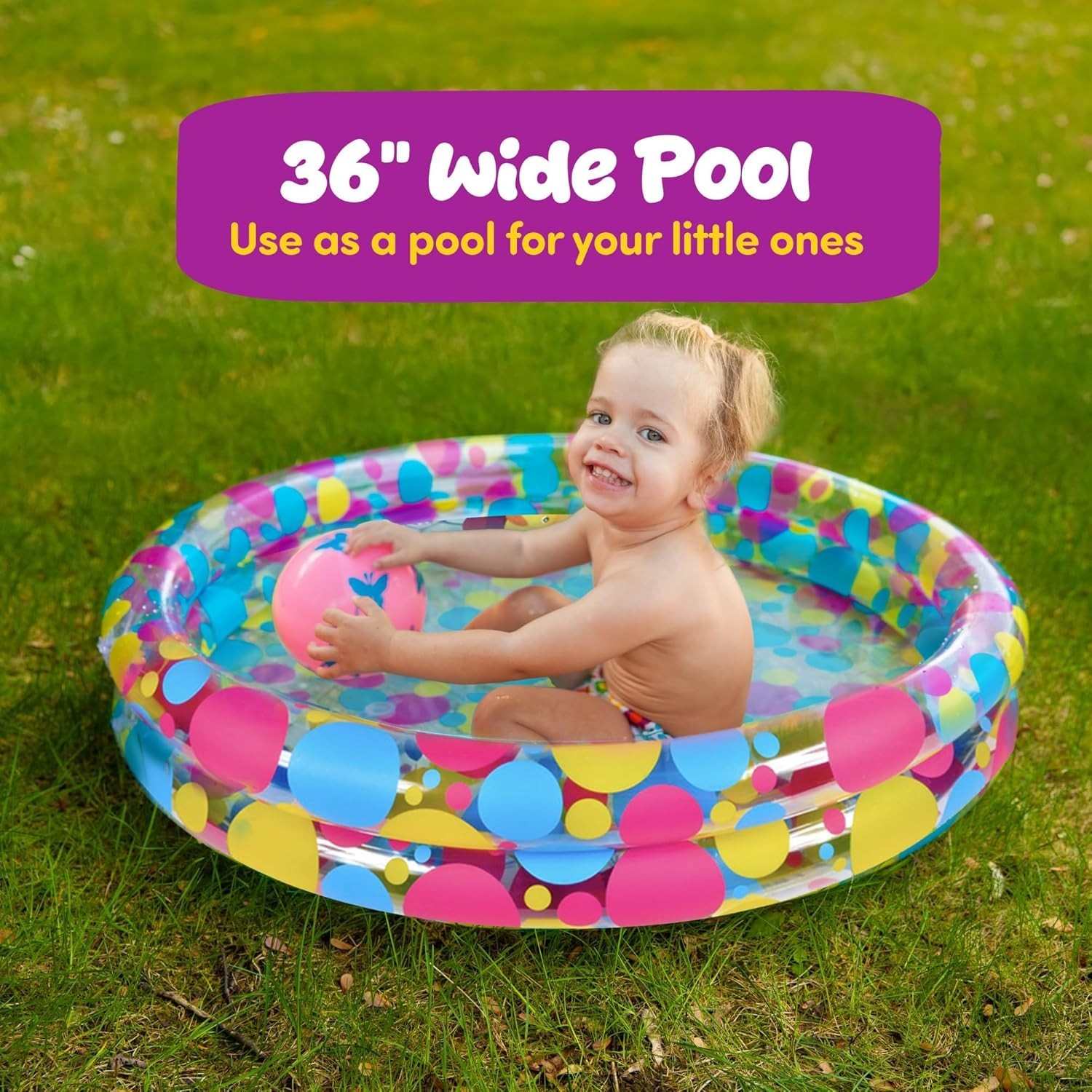 Bright Yellow Duck Pond Carnival Game for Kids – 36″ Inflatable Pool Set