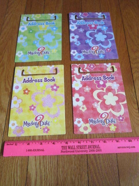 Milton Bradley Mystery Date Game 1999/2000 Replacement Part 4 ADDRESS BOOKS