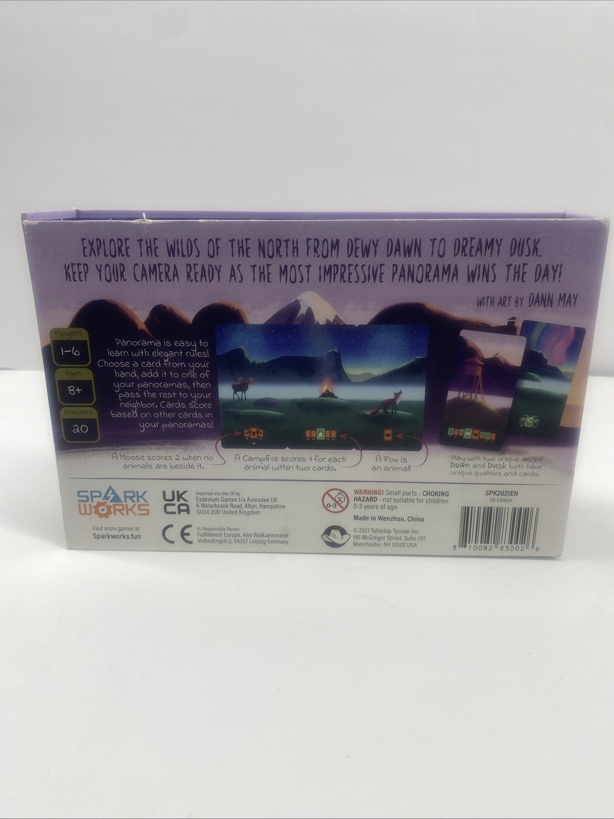 Panorama Spark Works Board Game 1-6 Players Ages 8+ 20 Unique Explorer The Wild