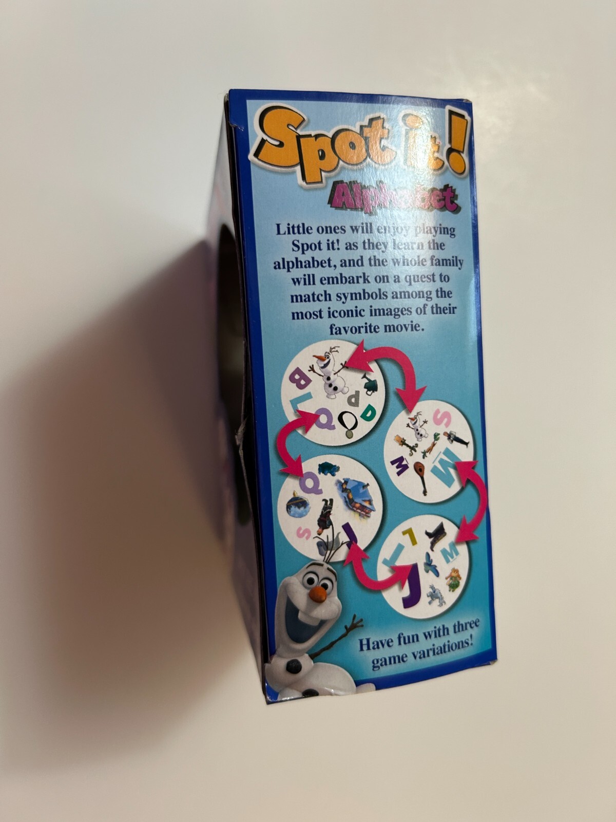 Spot It Disney Frozen Family Spot The Match to Learn the Alphabet Card Game