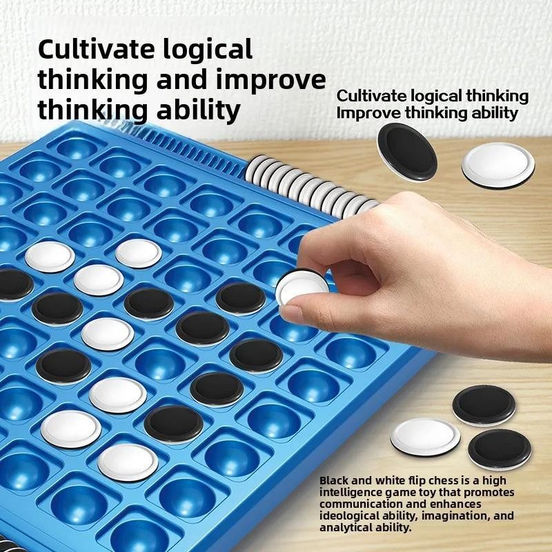 Dual-side Flip Board Strategy Game 2 Players Logic Training Educational Puzzle T